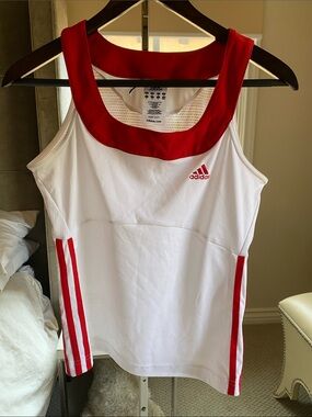 adidas White and Red Women's Performance Tank